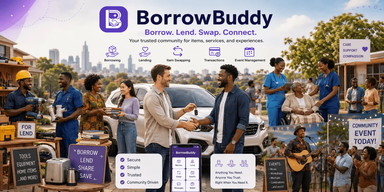 Community sharing on BorrowBuddy